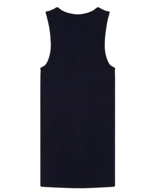 Tibi Blue Racer-Back Design Tank Top