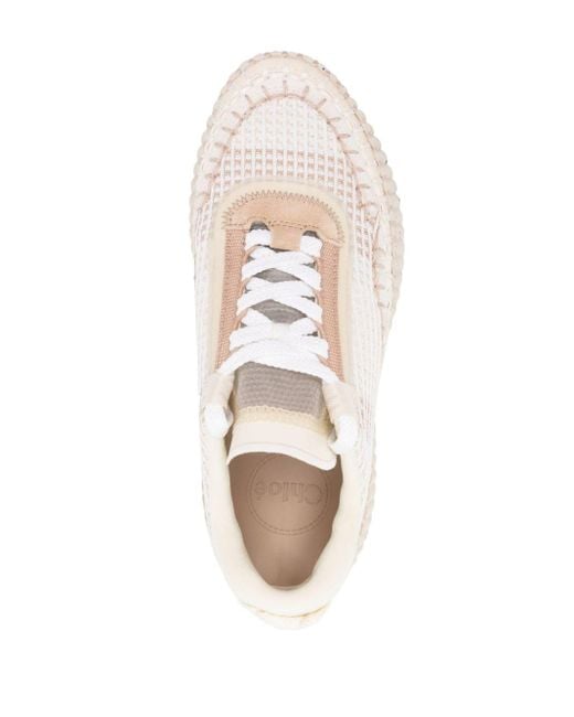 Chloé Nama Chunky Sneakers in Natural | Lyst