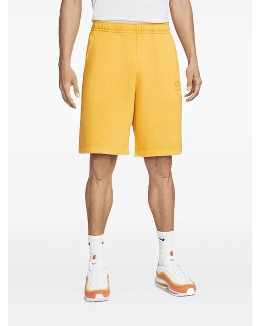Nike Yellow Fleece-Texture Track Shorts for men