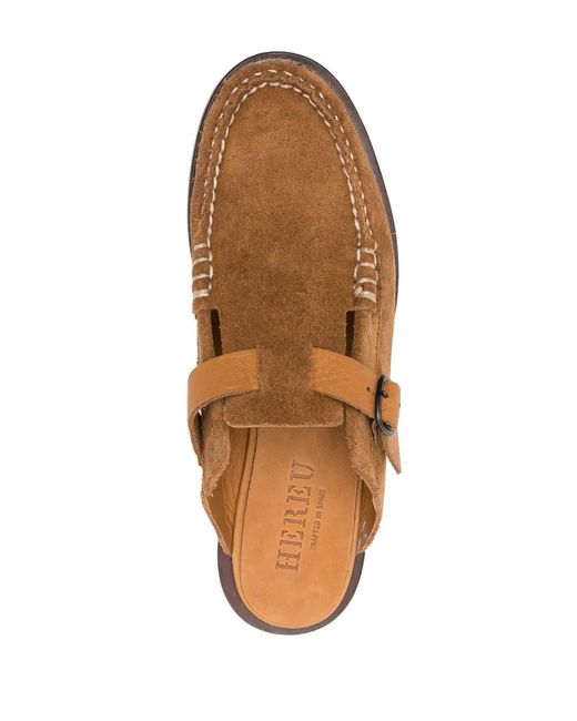 Hereu Brown Barraca Suede Slippers for men