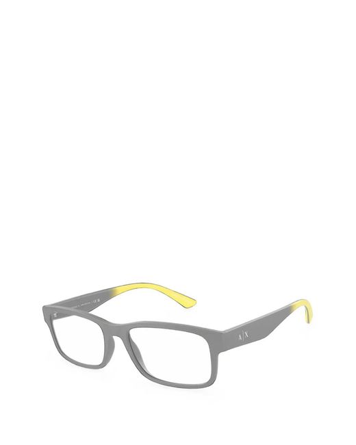 ARMANI EXCHANGE White Matte Rectangle-Frame Glasses for men
