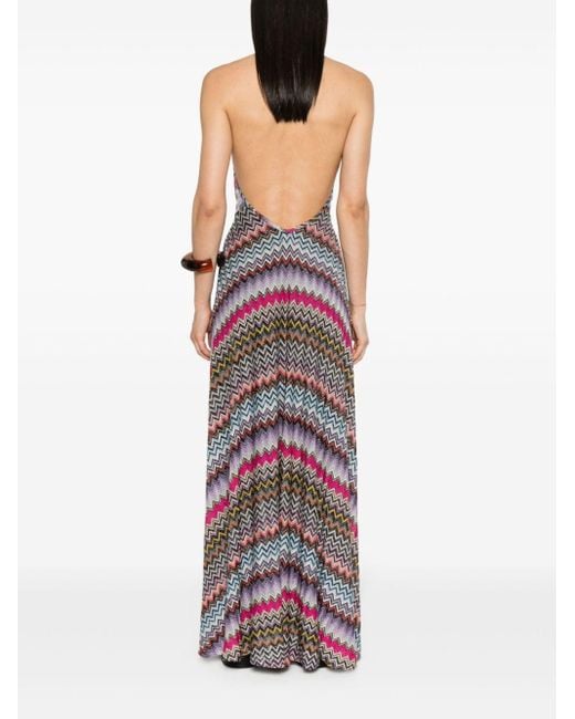 Missoni Multicolor Zigzag Pattern Long Dress
