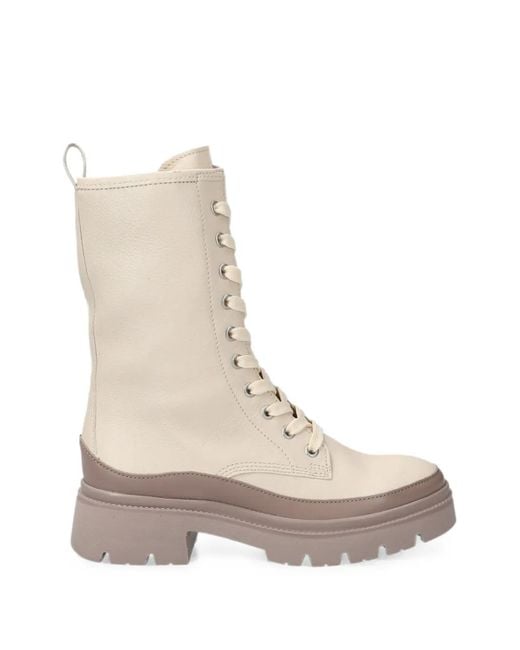 Gabor Natural Lace-Up Platform Boots