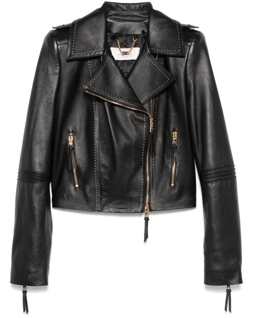 Elisabetta Franchi ライダースジャケット Black