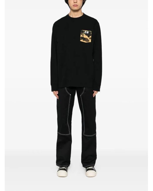 Mastermind Japan Black X Bape Logo Patch Pocket T-shirt for men