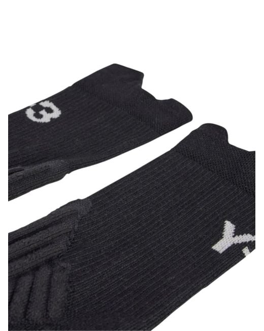 Y-3 Black Logo-Detail Tennis Socks for men