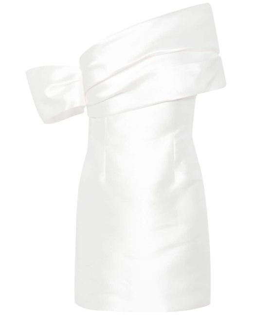 Solace London White Edda Off-shoulder Minidress
