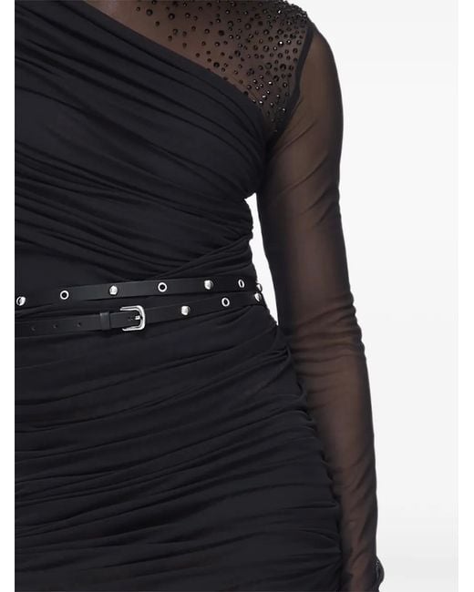 Liu Jo Black Long-Sleeve Tulle Mini Dress