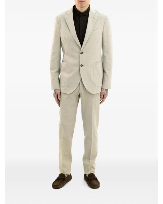 Incotex White Textured Two-Button Blazer for men