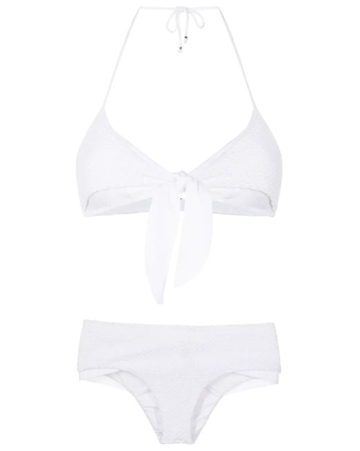 Bikini con detalle de lazo Amir Slama de color White