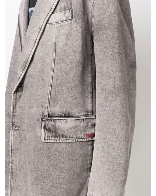 DIESEL Gray Fashion Show Denim Blazer for men