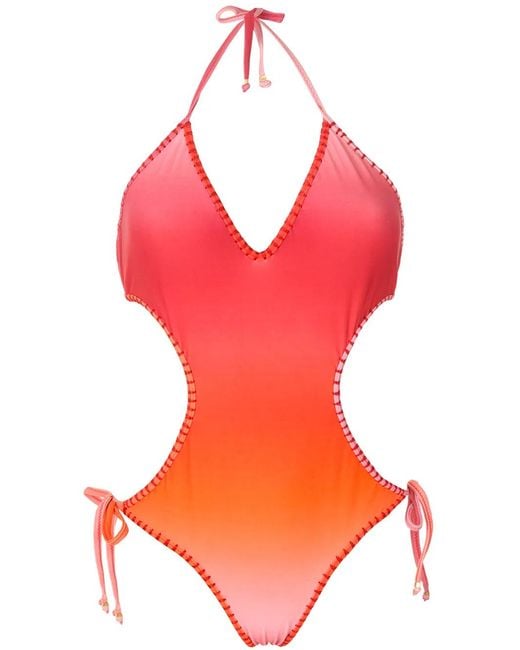 Amir Slama Red Maillot De Bain À Effet Dégradé
