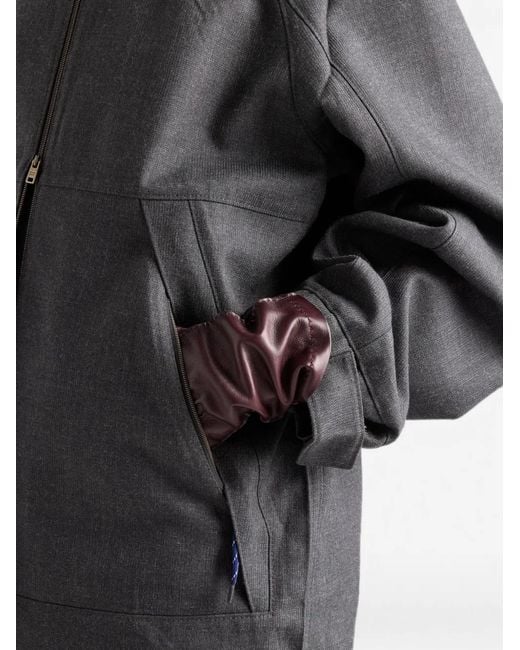 Prada Gray Mélange Hopsack Wool Jacket