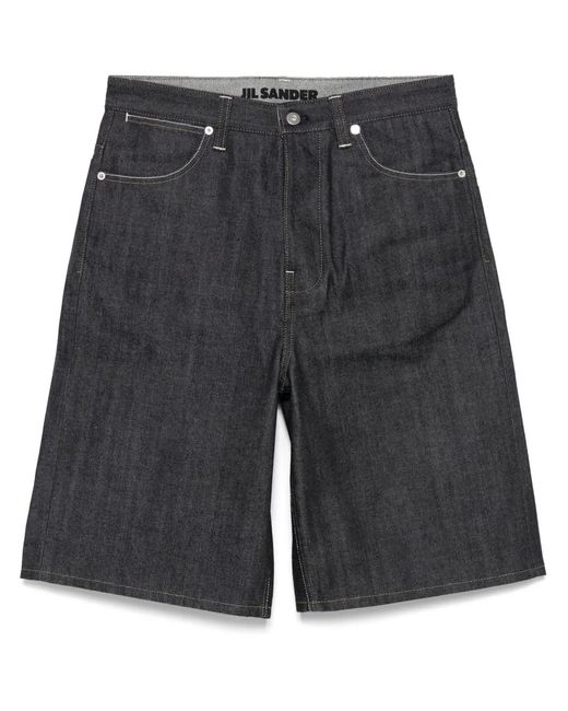 Jil Sander Gray Raw Denim Shorts for men