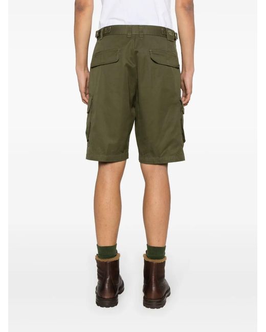 DIESEL Green P-Argym Cotton Cargo Shorts for men