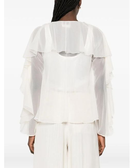 Forte_forte White Ruffled Blouse