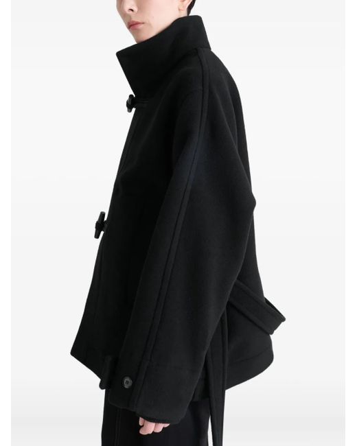 Lemaire Black Dufflecoat mit Knebelverschluss