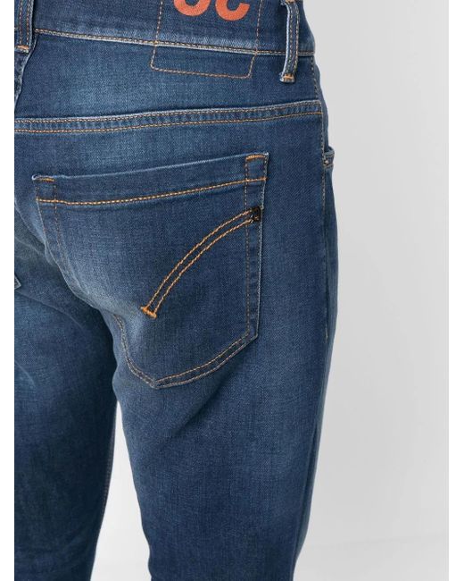 Dondup Blue Mid-Rise Straight-Leg Jeans for men