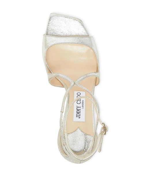 Jimmy Choo White Embellished Metal Big Jaheel Earrings