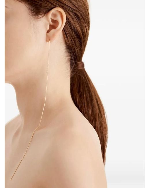 Shihara White Construction Lines Chain-Link Earring