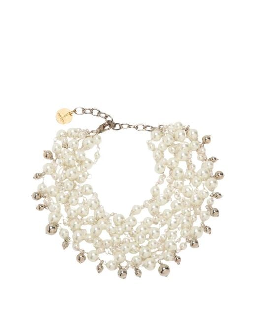 Silvia Gnecchi Metallic Miru Faux-Pearl Beaded Necklace