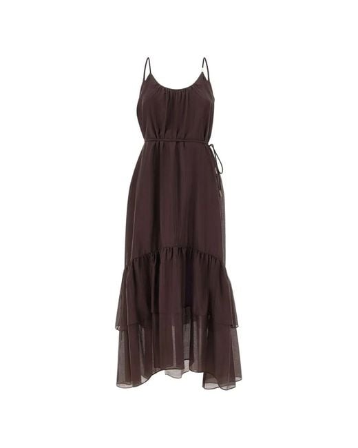 Liu Jo Brown Ruffled Muslin Dress