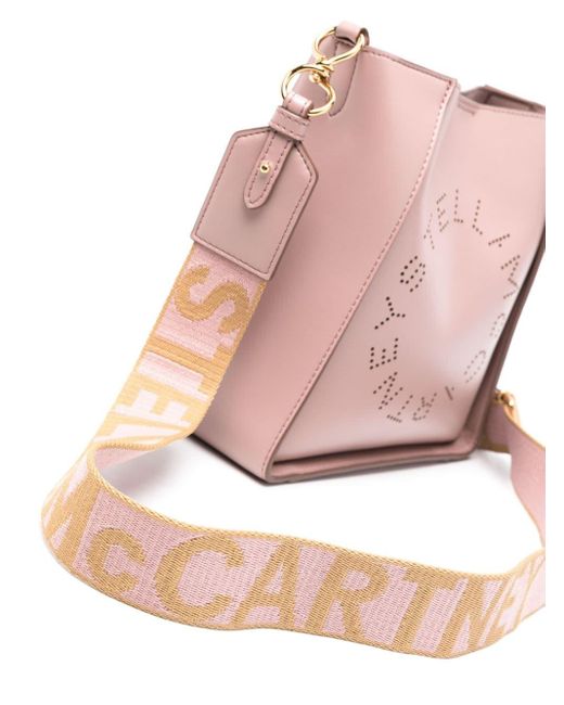 Stella McCartney Pink Schultertasche mit perforiertem Logo