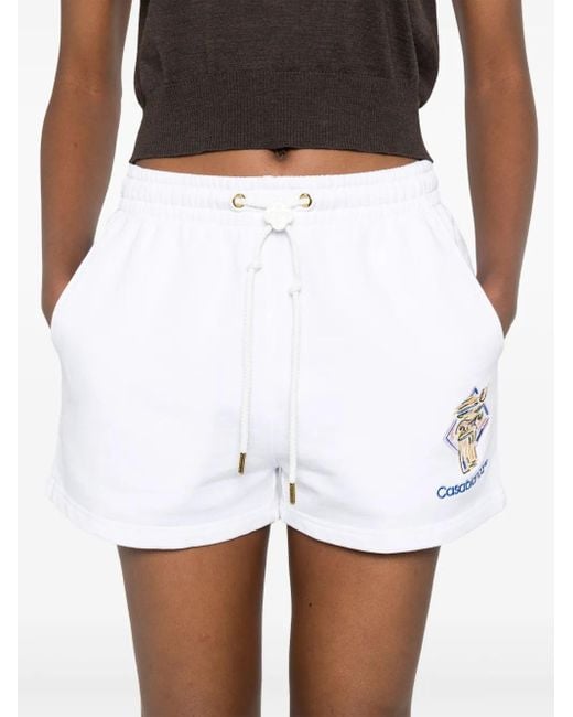 Casablanca White Diamond Column Shorts