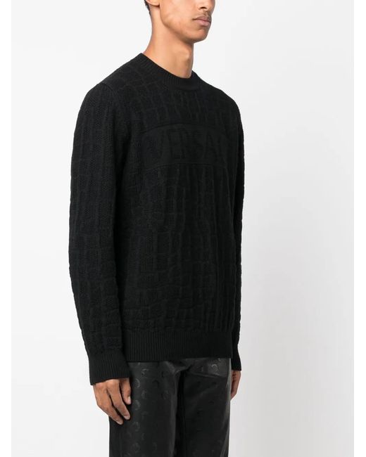 Versace Black Crocodile-pattern Jumper for men
