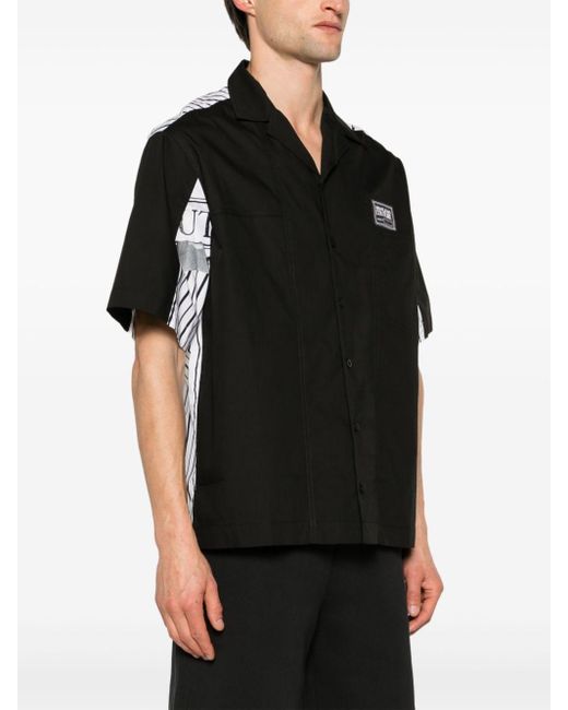 Versace Black Magazine-print Cotton Shirt for men