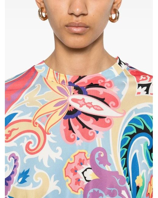 Etro White Comfortable Viscose Blend Tee