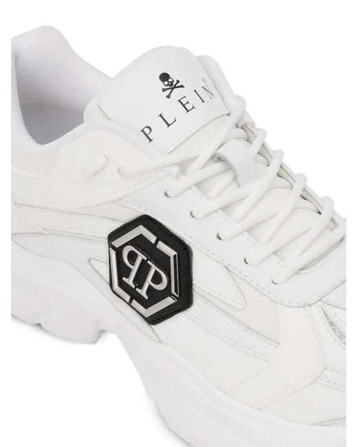 Philipp Plein White Nitro Hexagon-Logo Sneakers