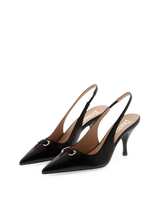 Herno Black Slingback-Pumps Mit Blumen