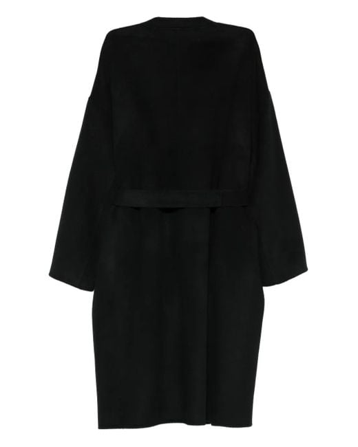 Liska Black Belted Wool Coat