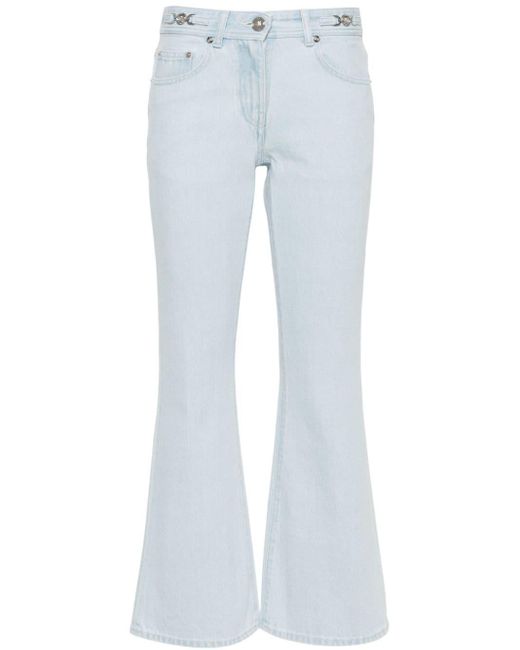 Versace Blue Ausgestellte Cropped-Jeans