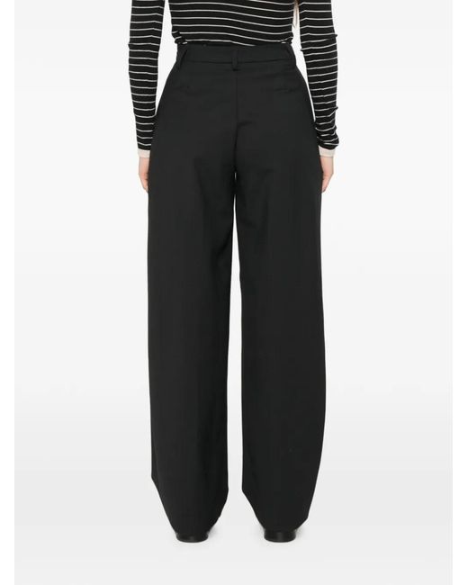 Thelatest Black Pleated Wide-Leg Trousers