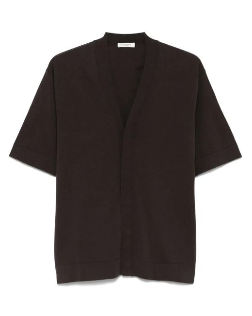 メンズ Paolo Pecora ショートスリーブ カーディガン Black