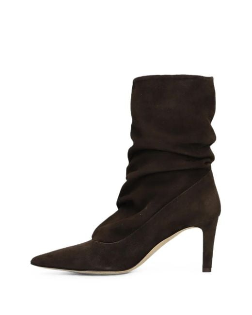 The Seller Black Pointed-Toe Suede Ankle Boots