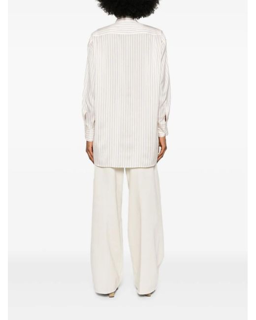 Etro White Striped Cotton Shirt For