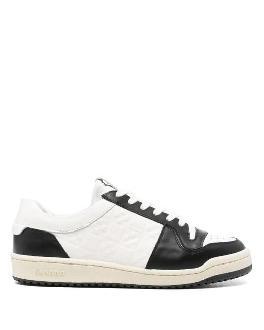 Sandro White Low-Top Leather Sneakers for men
