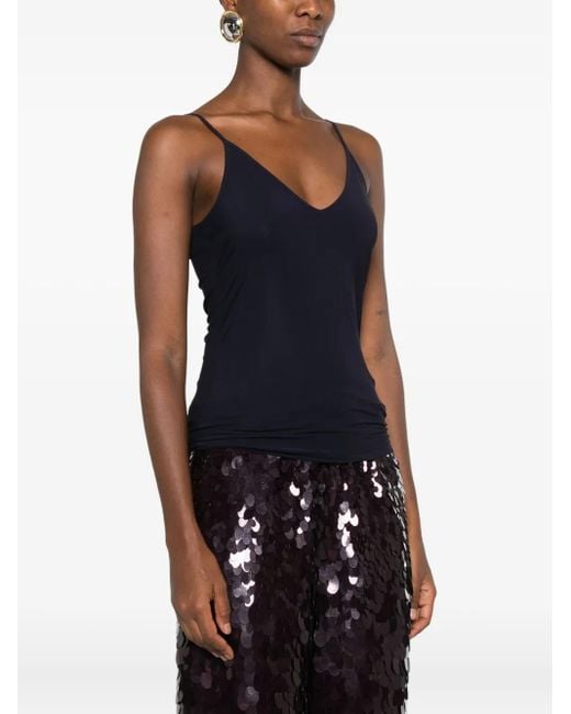 Jil Sander Black V-Neck Spaghetti-Strap Top