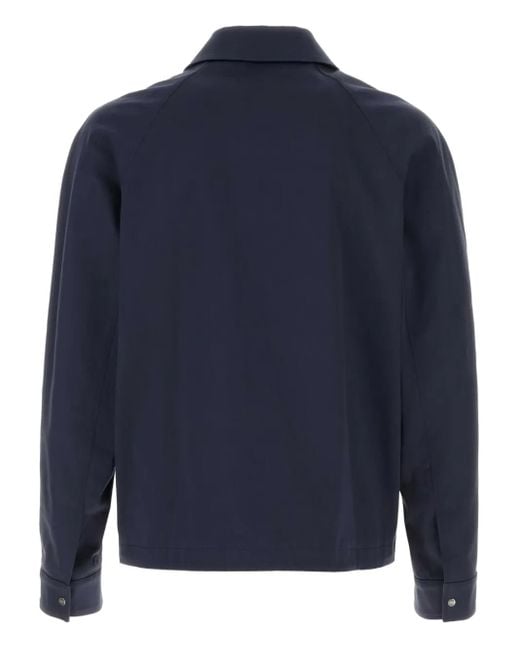 Fendi Blue Logo-Appliqué Zip-Up Jacket for men