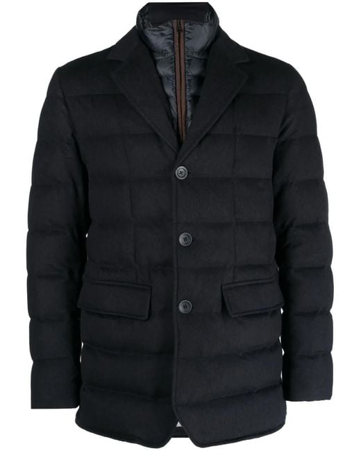 Herno Black Spread-Collar Padded Jacket for men