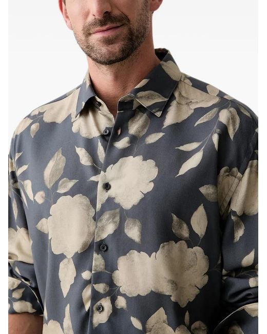 Joop! Blue Floral-Print Long-Sleeve Shirt for men