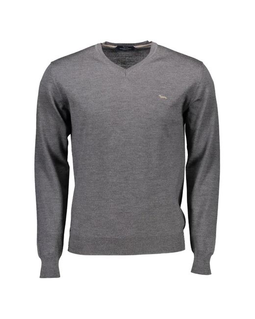 Harmont & Blaine Gray V-Neck Sweater for men