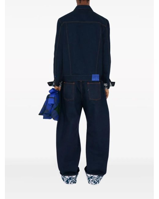 Jean Ample À Patch Logo Burberry pour homme en coloris Blue