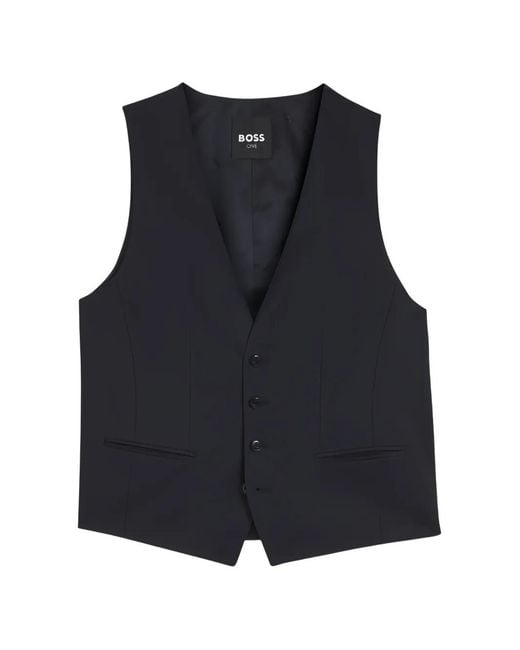 Boss Blue V-Neck Waistcoat for men