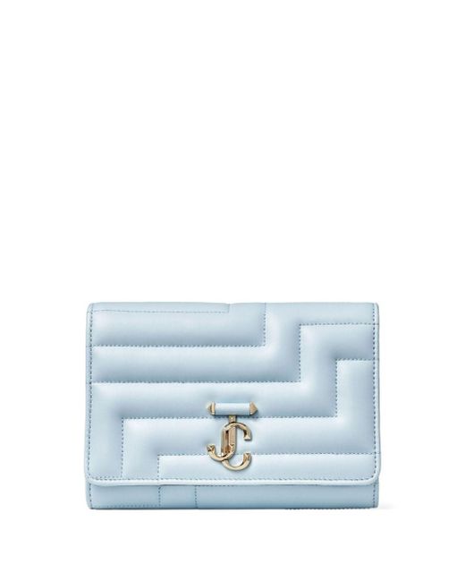 Jimmy Choo Blue Avenue Quilted Leather Clutch Bag