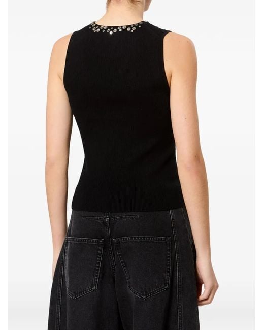 Isabel Marant Black Apoline Sleeveless Sequin Cashmere-Silk Knit Pullover
