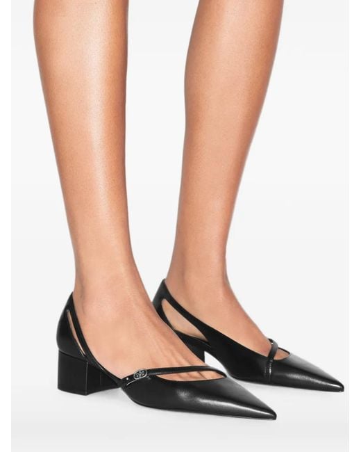 Tory Burch Black Double T Buckle D'Orsay Pumps